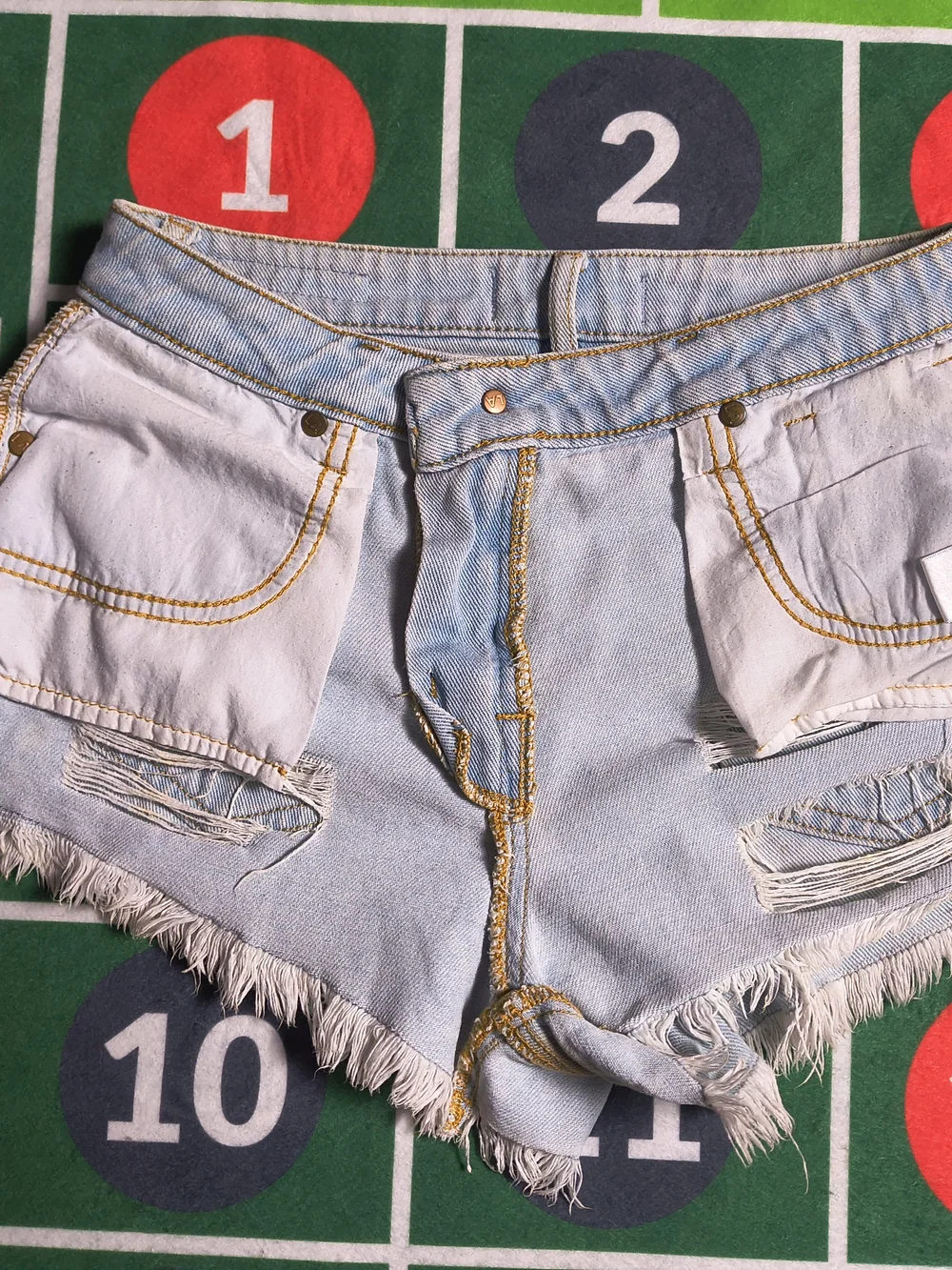 PacSun High Rise Festival Short Women's 25 Light Wash Distressed Denim Shorts
